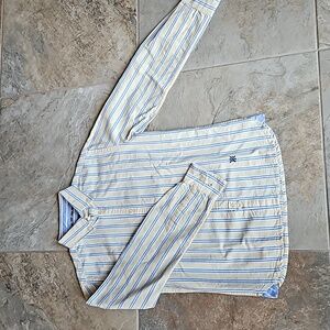 Bass Boys Yellow & Blue stripe button down shirt.  Size 10.  NWOT.